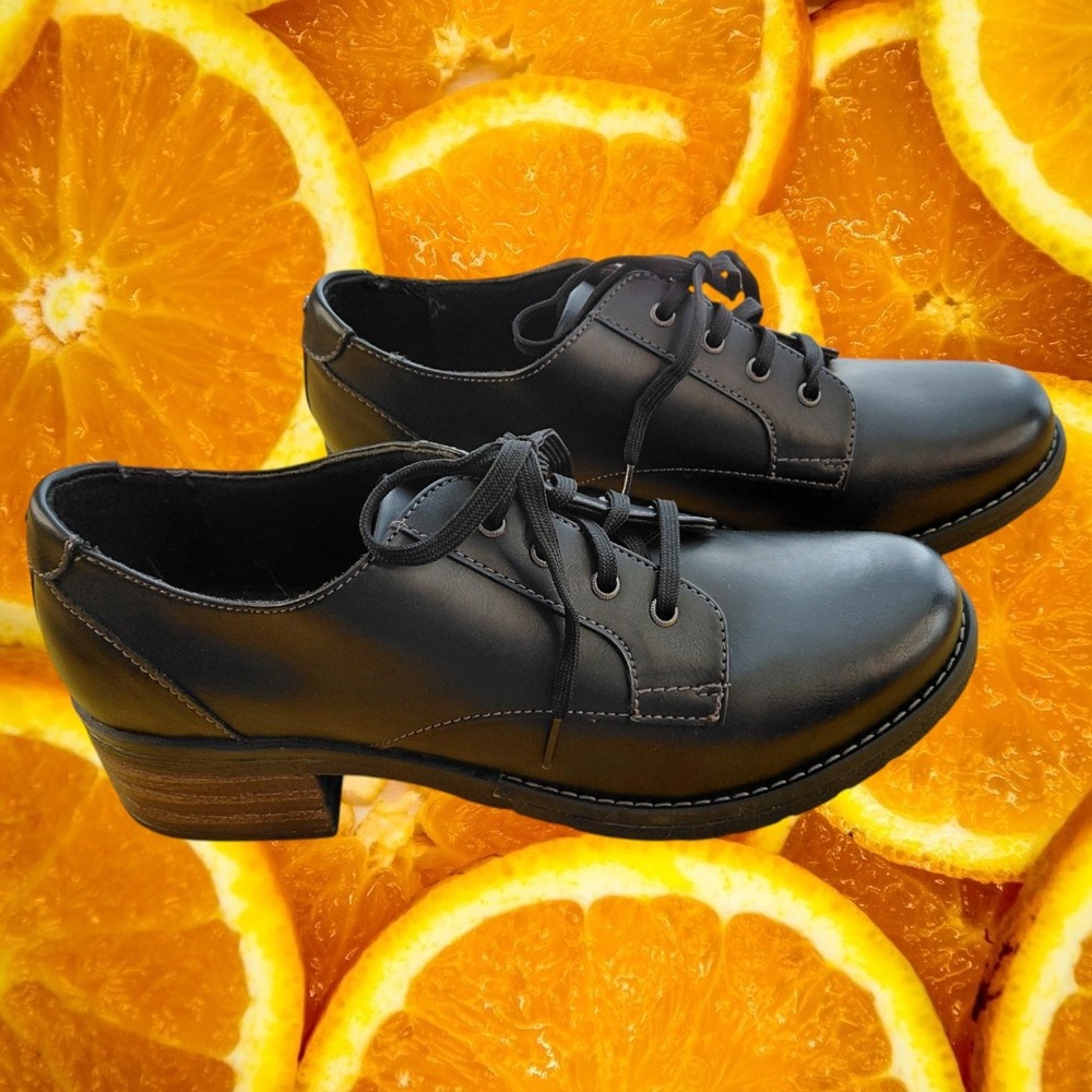 Eastland Trish Women Black Oxford Shoes Lace Up Lug Sole Block Heel 2148-01 11M